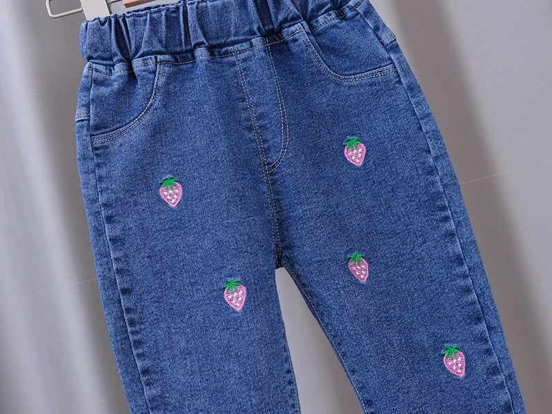 Jeans taille élastique pour enfants pour filles de 1 à 5 ans