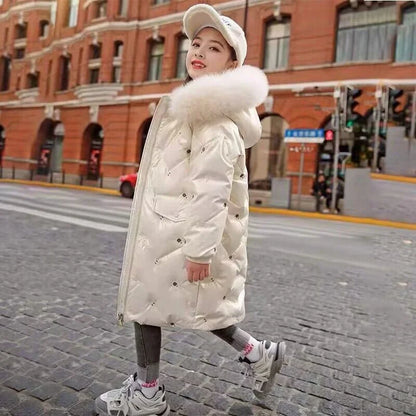 Vêtements d'extérieur épais pour fille de 5 à 12 ans - Mode hiver -30°