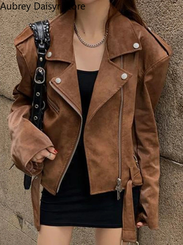 Veste en cuir pour femme