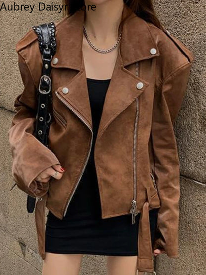 Veste en cuir pour femme