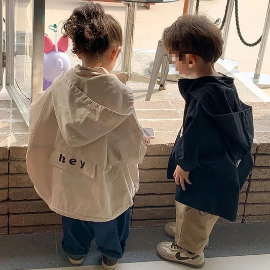 Veste à capuche avec fermeture éclair pour enfant, garçon et fille