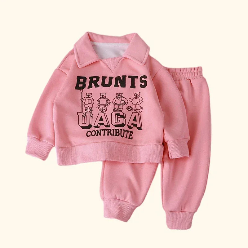 Ensemble de vêtements pour enfants, sweat-shirt + pantalon pour garçons et filles