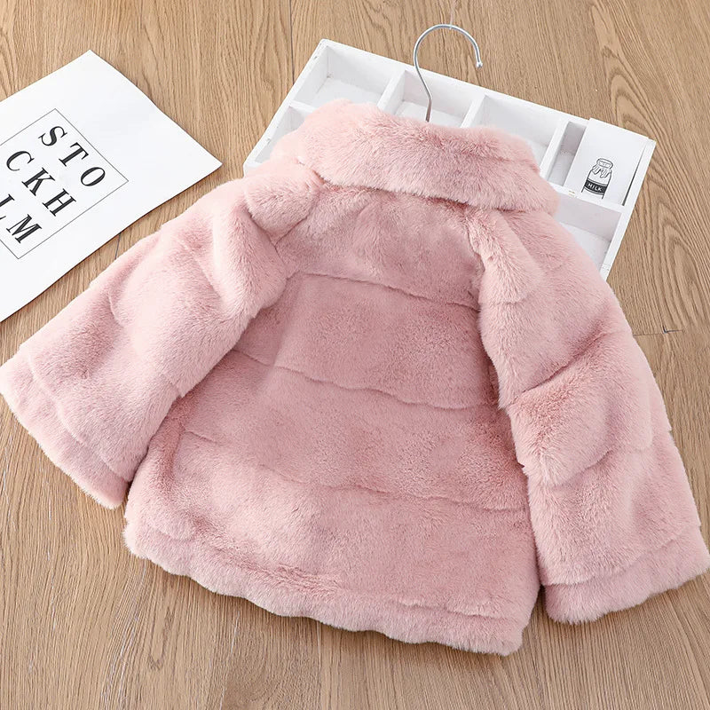 Manteau chaud en fausse fourrure pour enfants de 1 à 5 ans