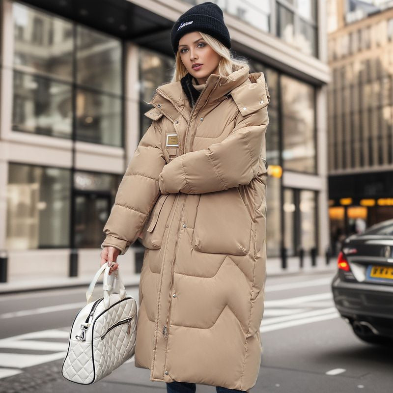 Doudoune longue et épaisse pour femme en hiver