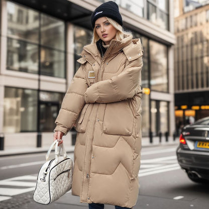 Doudoune longue et épaisse pour femme en hiver