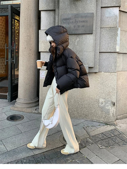 Doudoune épaisse avec capuche pour femme