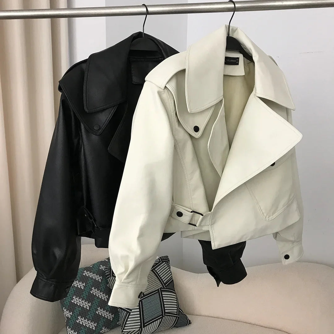 Veste simili cuir pour femme