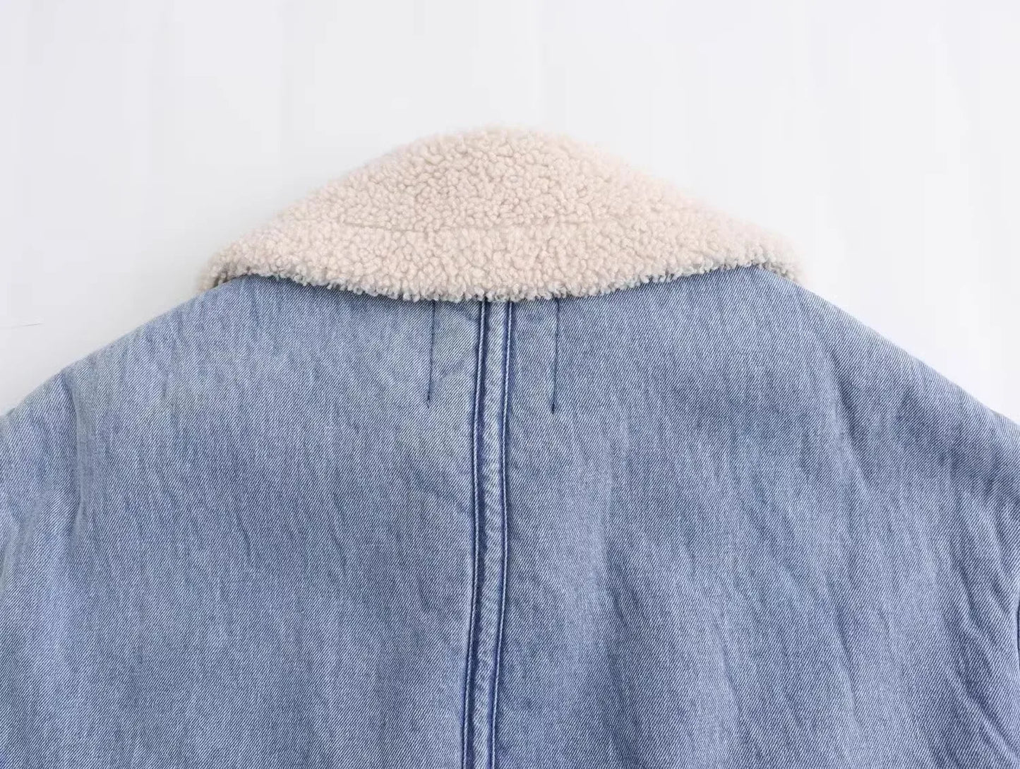 Women's Classic Blue Denim Thick Warm Jacket