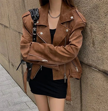 Veste en cuir pour femme