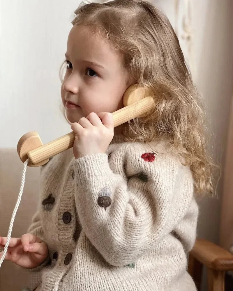 Pull cardigan en laine pour filles de 1 à 8 ans