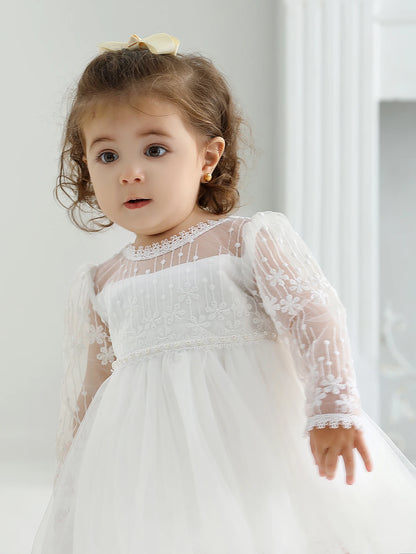 Robe de princesse blanche pour fêtes pour bébé filles de 3 à 24 mois