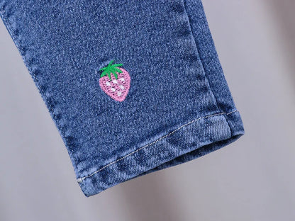 Jeans taille élastique pour enfants pour filles de 1 à 5 ans