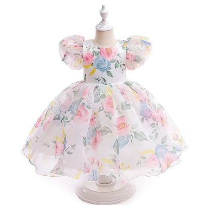 Robe de princesse en tulle pour fille de 2 à 8 ans pour fête et mariage