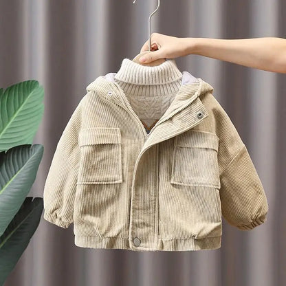 Kids Corduroy Hooded Jacket for 2-9 Years