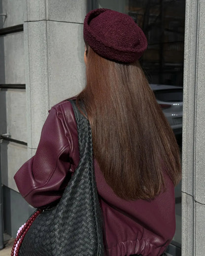 Veste courte en cuir élégante pour femmes