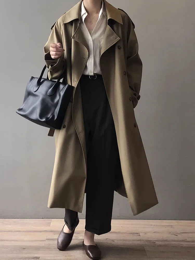 Manteau long classique ample pour femmes