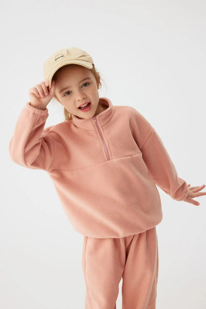 Ensemble de vêtements enfant en polaire pour garçons et filles de 1 à 5 ans