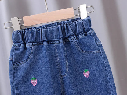 Jeans taille élastique pour enfants pour filles de 1 à 5 ans