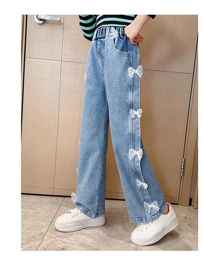 Jeans à jambe large pour fille de 5 à 14 ans