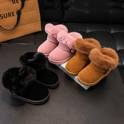 Bottes d'hiver en daim velours pour enfants