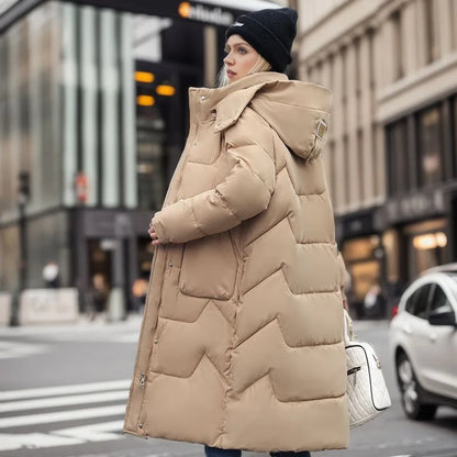 Doudoune longue et épaisse pour femme en hiver