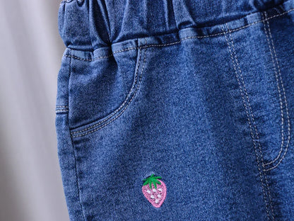 Jeans taille élastique pour enfants pour filles de 1 à 5 ans