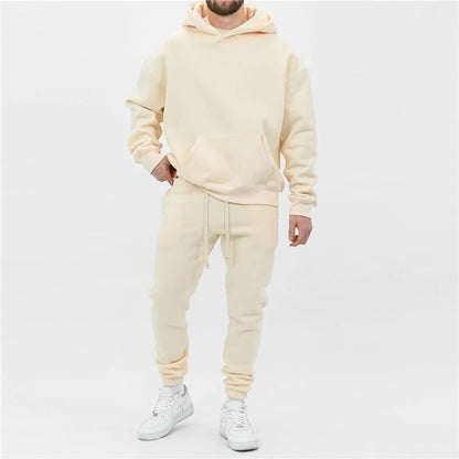 Sweat à capuche + pantalon de sport en coton pour homme