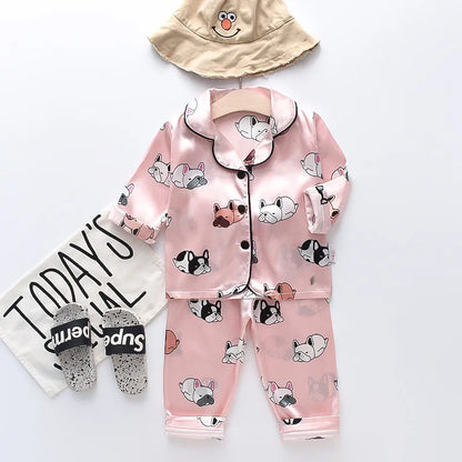 Pyjamas en soie pour enfants 0-4 ans