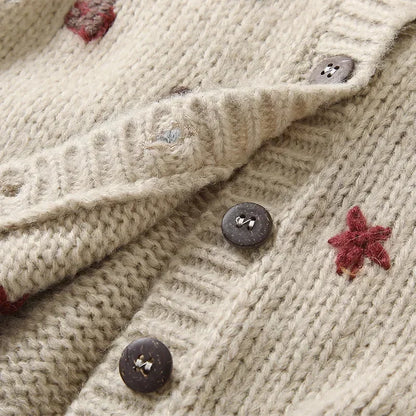 Pull cardigan en laine pour filles de 1 à 8 ans