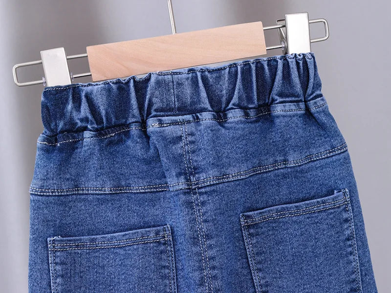 Jeans taille élastique pour enfants pour filles de 1 à 5 ans