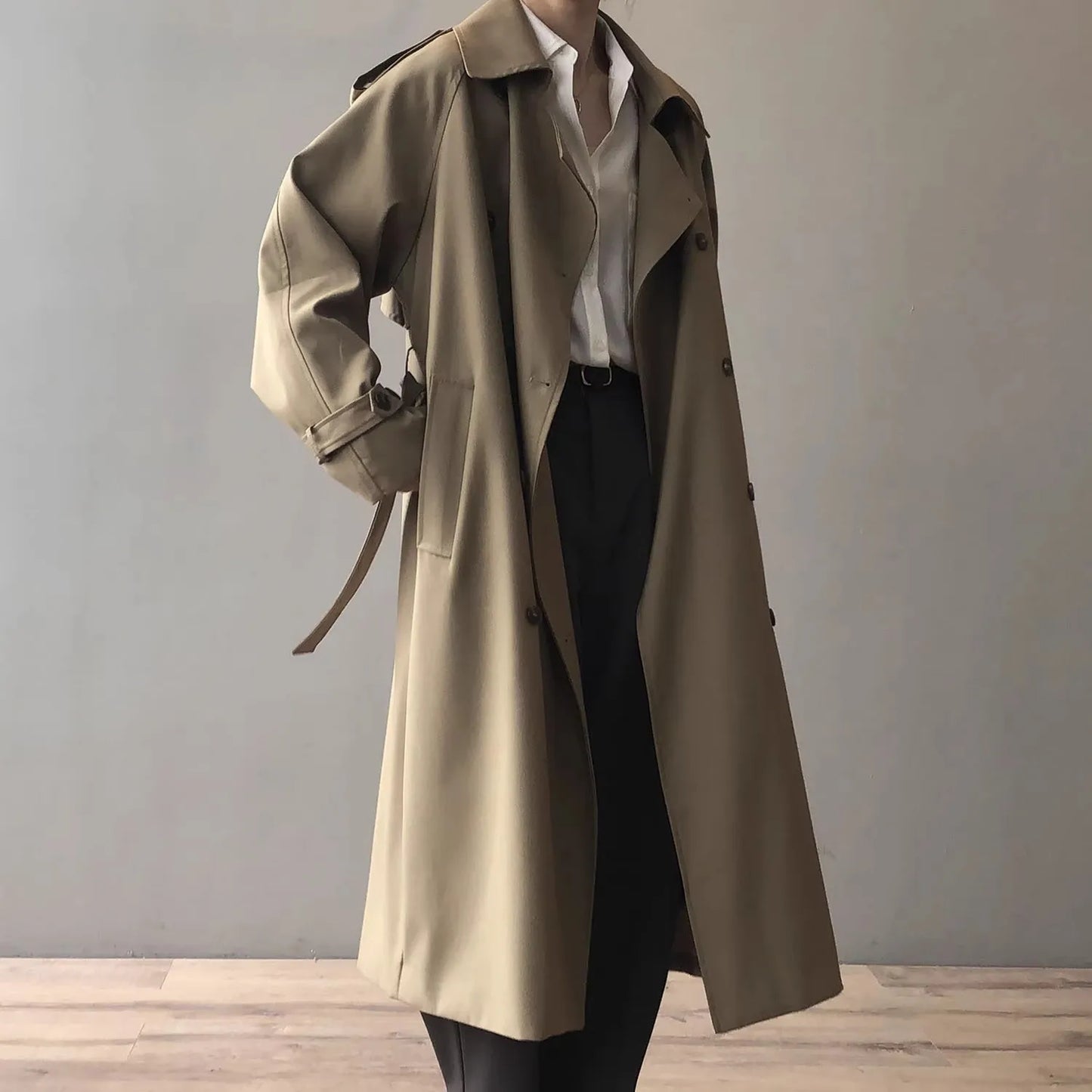 Manteau long classique ample pour femmes