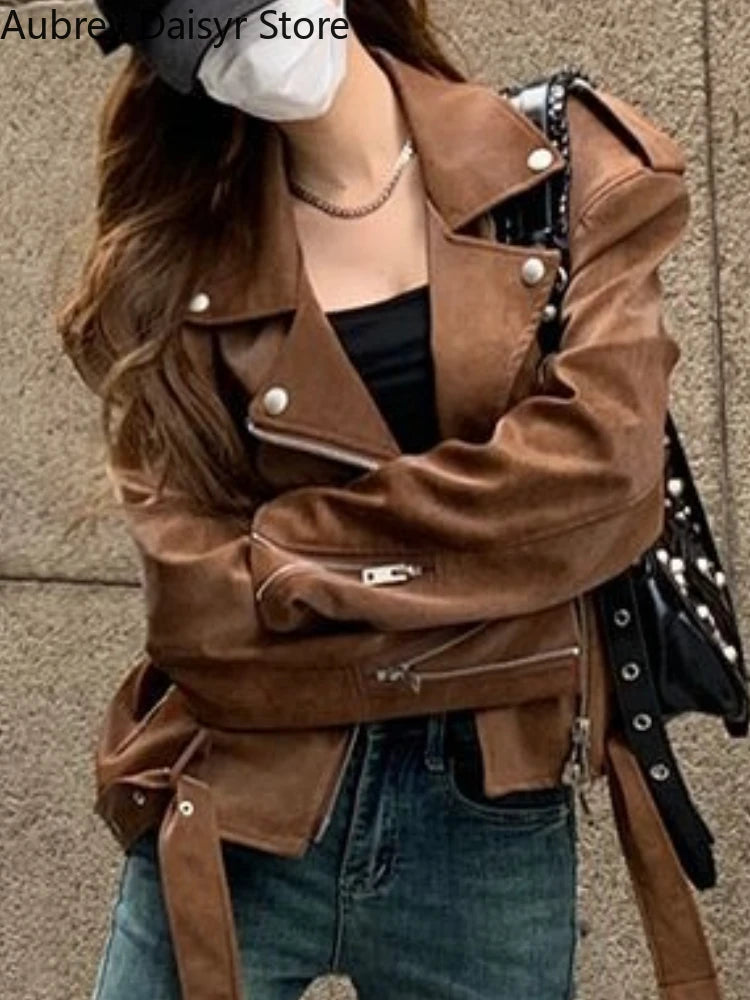 Veste en cuir pour femme