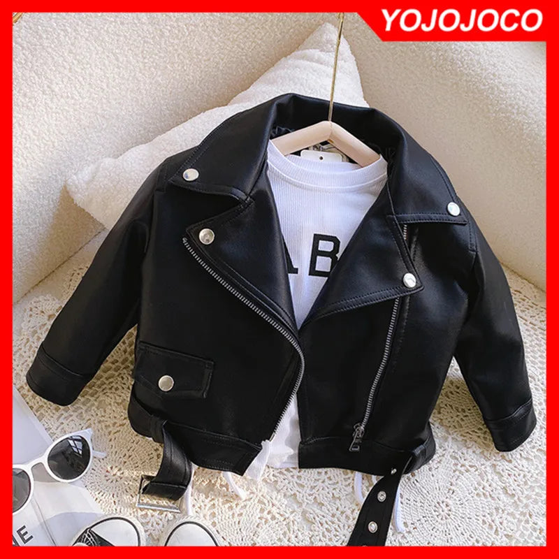 Children's leather jackets for 2-7 years old spring and autumn