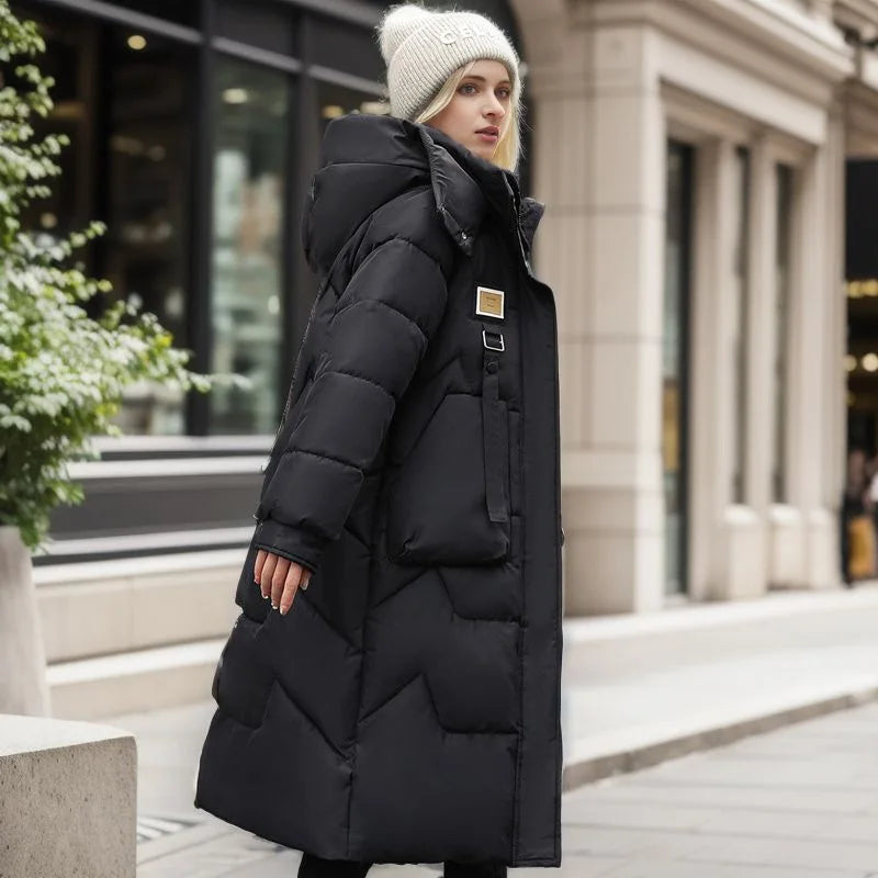 Doudoune longue et épaisse pour femme en hiver