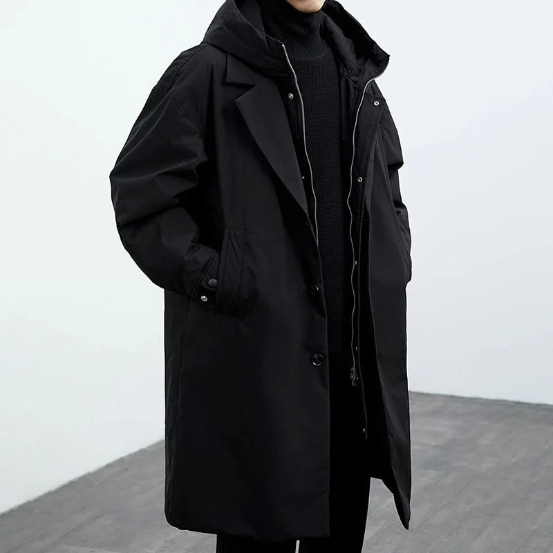 Men's Loose Windbreaker Long Coat