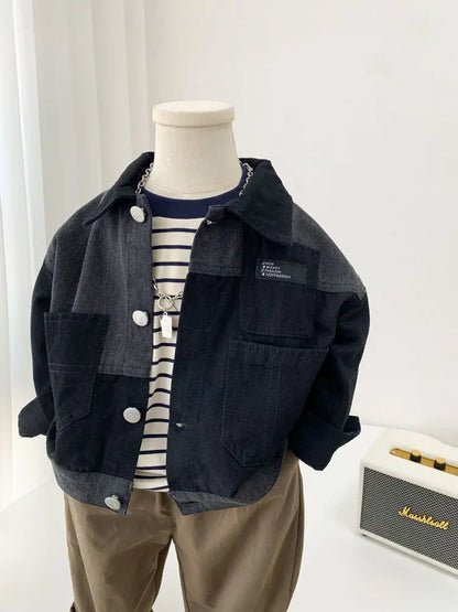 Veste en jean patchwork pour garçon 2-9 ans