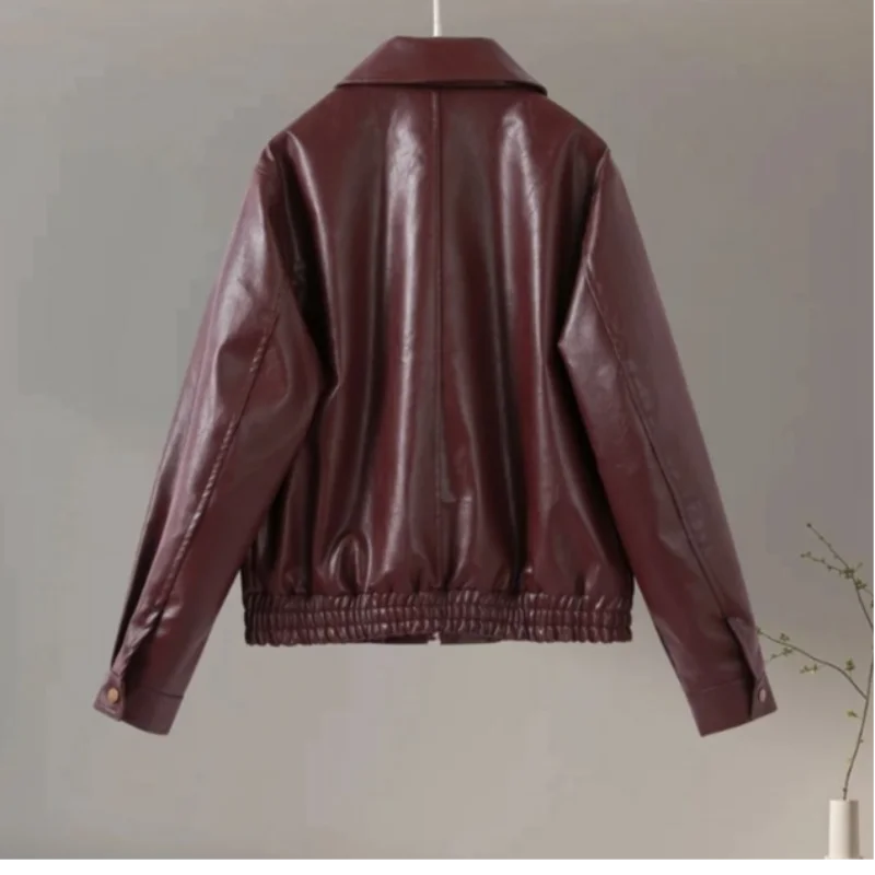 Veste en cuir PU pour femme