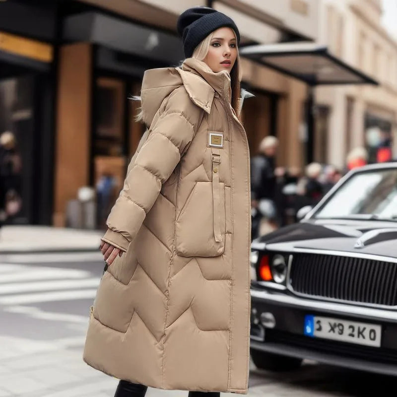 Doudoune longue et épaisse pour femme en hiver