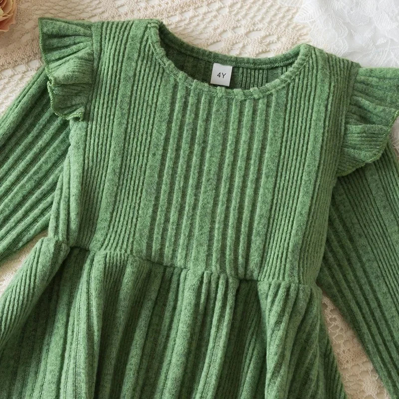 Robe tricotée de fête d'anniversaire pour enfants fille 3-7 ans