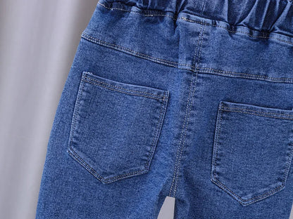 Jeans taille élastique pour enfants pour filles de 1 à 5 ans