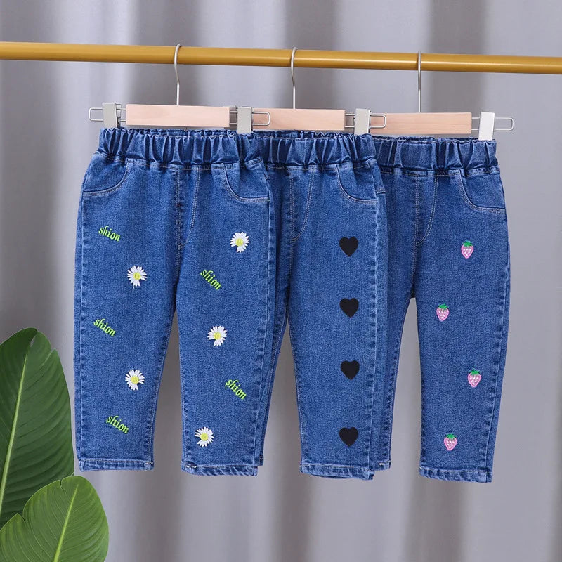 Jeans taille élastique pour enfants pour filles de 1 à 5 ans