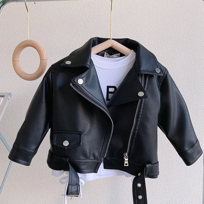 Children's leather jackets for 2-7 years old spring and autumn