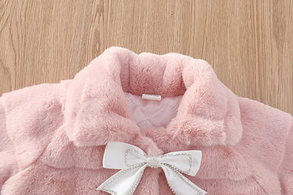 Manteau chaud en fausse fourrure pour enfants de 1 à 5 ans