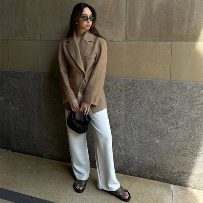 Blazer femme marron - Style élégant"