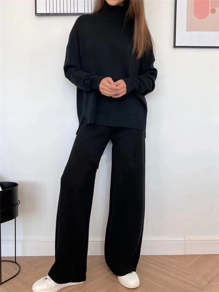 Ensembles 2 pièces pour femme comprenant un pull et un pantalon droit