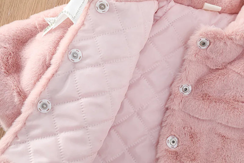 Manteau chaud en fausse fourrure pour enfants de 1 à 5 ans