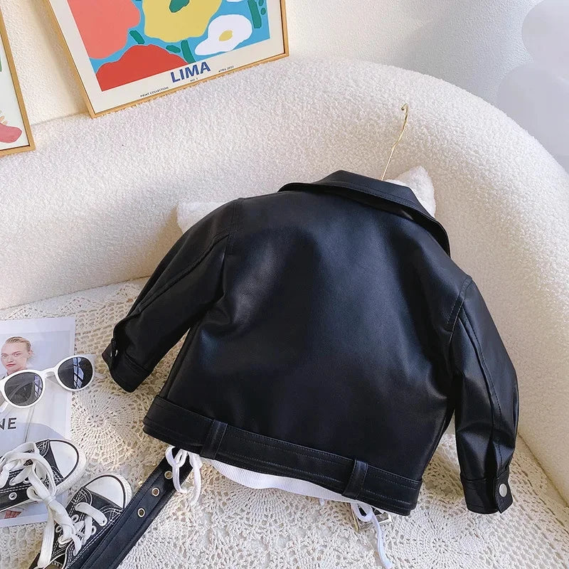 Children's leather jackets for 2-7 years old spring and autumn