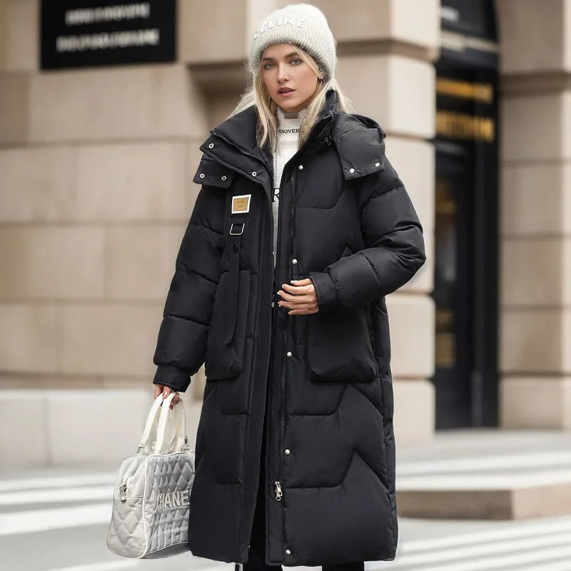 Doudoune longue et épaisse pour femme en hiver