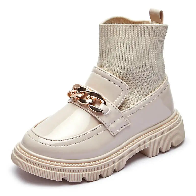 Bottes en cuir pour enfants et filles à semelles souples