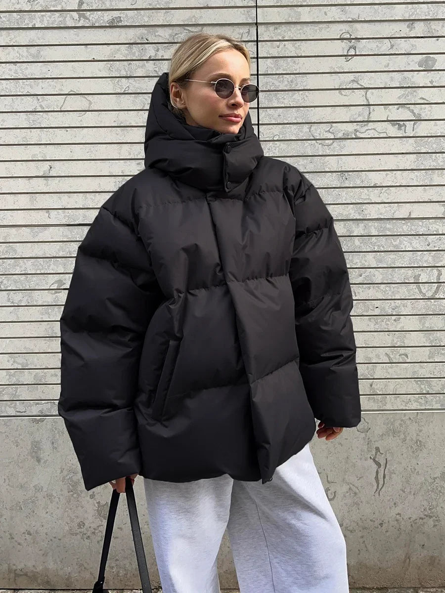 Women's Down Jacket Warmth Fashionable Loose Comfortable Solid Cotton Jacket 2024 New Autumn Winter Casual Simple Daily Overwear